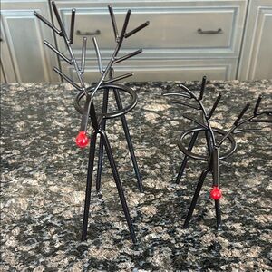 SAN MIGUEL CHRISTMAS REINDEER TEA LIGHT HOLDERS LOT OF 2